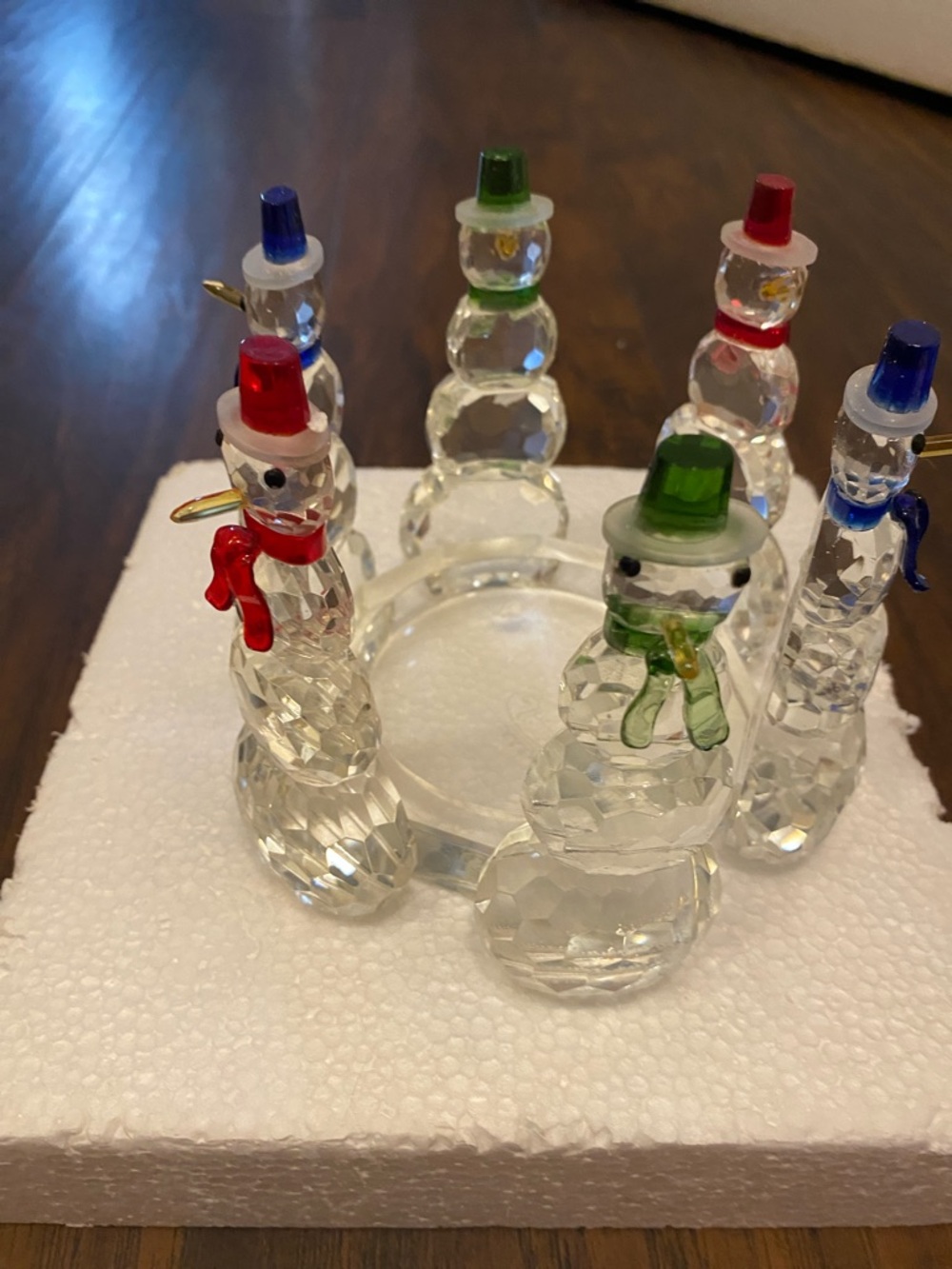 Sorelle Handcrafted Snowcomb Crystal Snowman Candle Holder